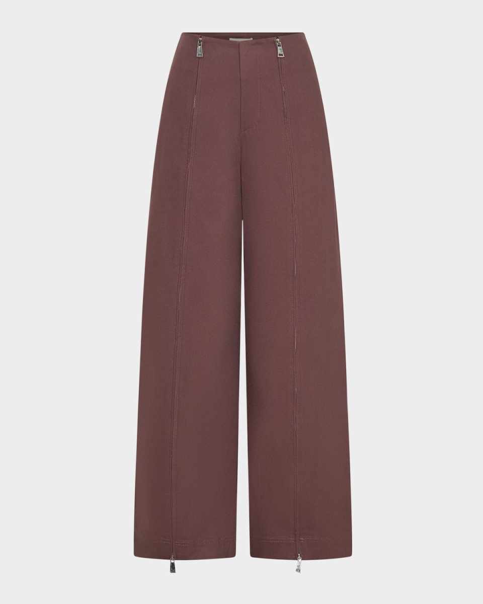 Amalia Wide-Leg Zipper Pants